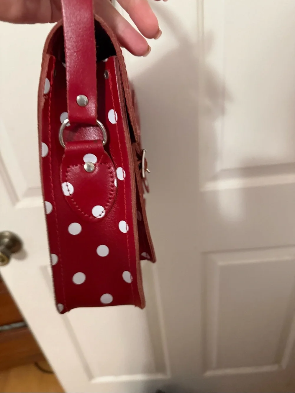 Polka Dot Red Satchel Shoulder Bag